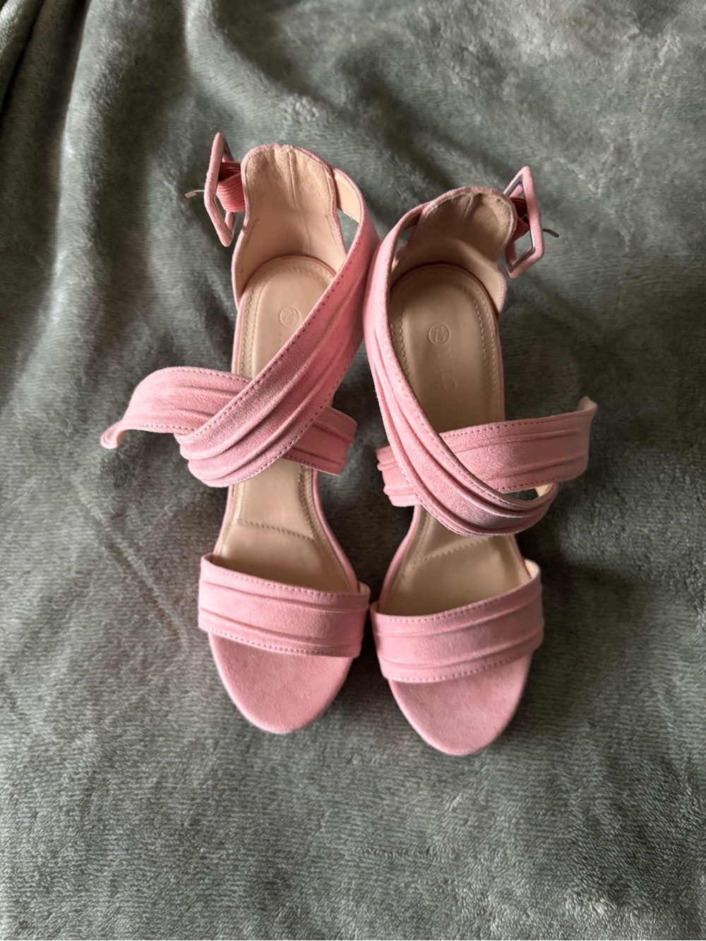 Women's Pink Strappy Ankle-Wrap Sandals